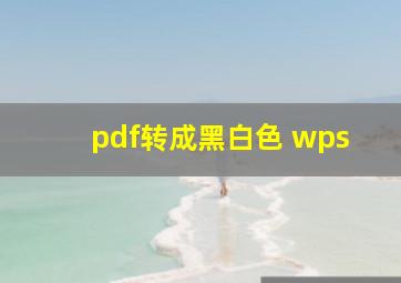 pdf转成黑白色 wps